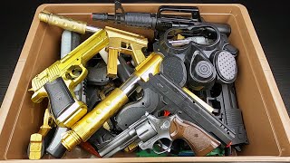 Игрушечные золотые пистолеты. Реалистичное оружие для бросания бусинок Tec-9 и Desert Eagle