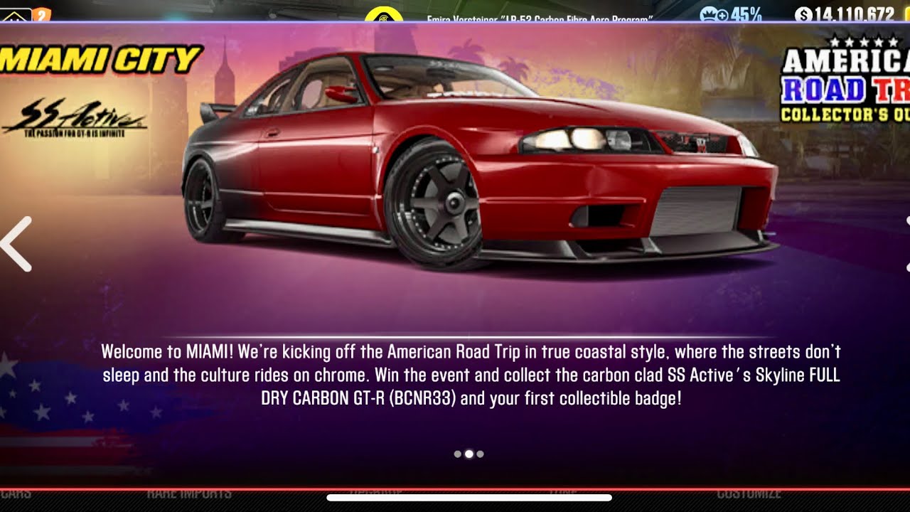 Miami City Event | American Road Trip Collector’s Quest | CSR2
