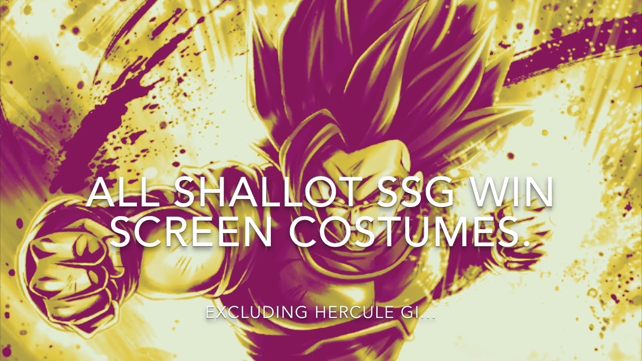 ALL SHALLOT SUPER SAIYAN GOD WIN SCREENS (costumes) YouTube
