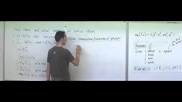Lecture 40 . Combinatorial Commutative Algebra (Federico Ardila)