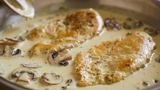 Chicken Breast with Creamy Garlic Mushrooms Recipe