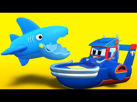 truck-cartoons-for-kids---super-boat-save-babies-from-the-sharks---super-truck-in-car-city-!