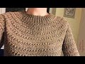 Warm crochet top down sweater with sleeves  heklani demper