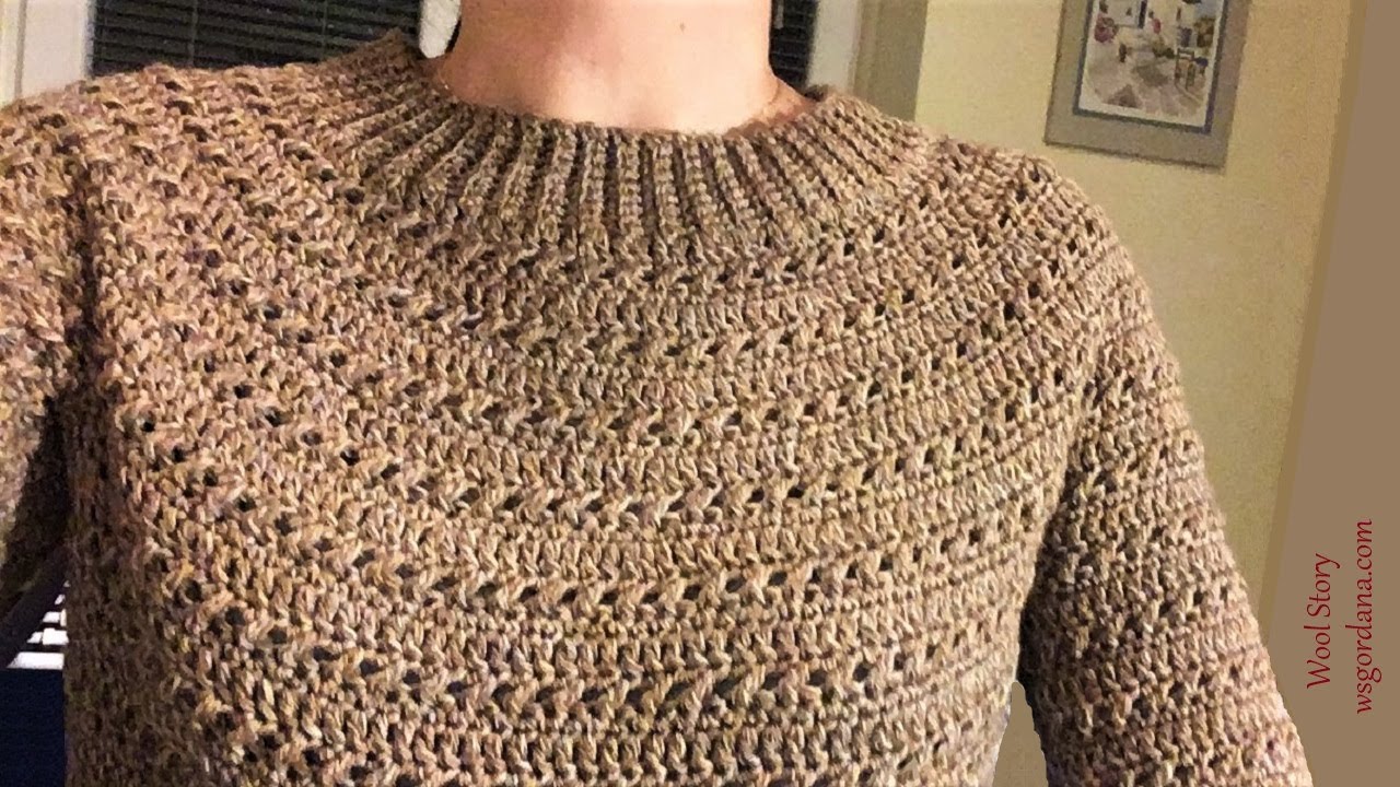 Warm Crochet Top Down Sweater with Sleeves | Heklani džemper - YouTube