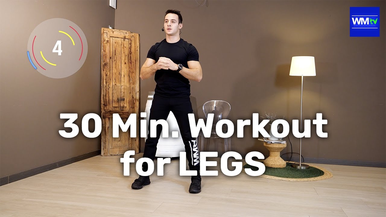 Hot Workout // Legs Workout - 30 minutes workout lesson with visual counter // Workout Music TV