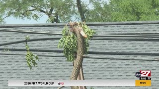 Cleaning up after Saturday's storms