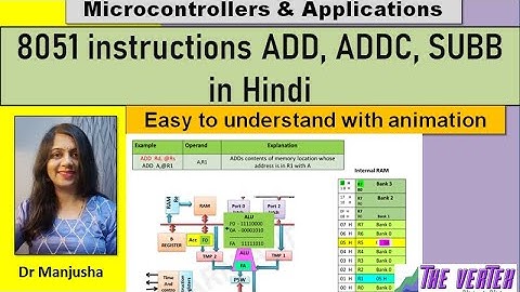 8051 instructions ADD, ADDC, SUBB in Hindi