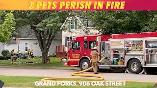 UPDATE: 3 Pets Die In Grand Forks Friday Morning Fire * Correct address: 908 Oak St.