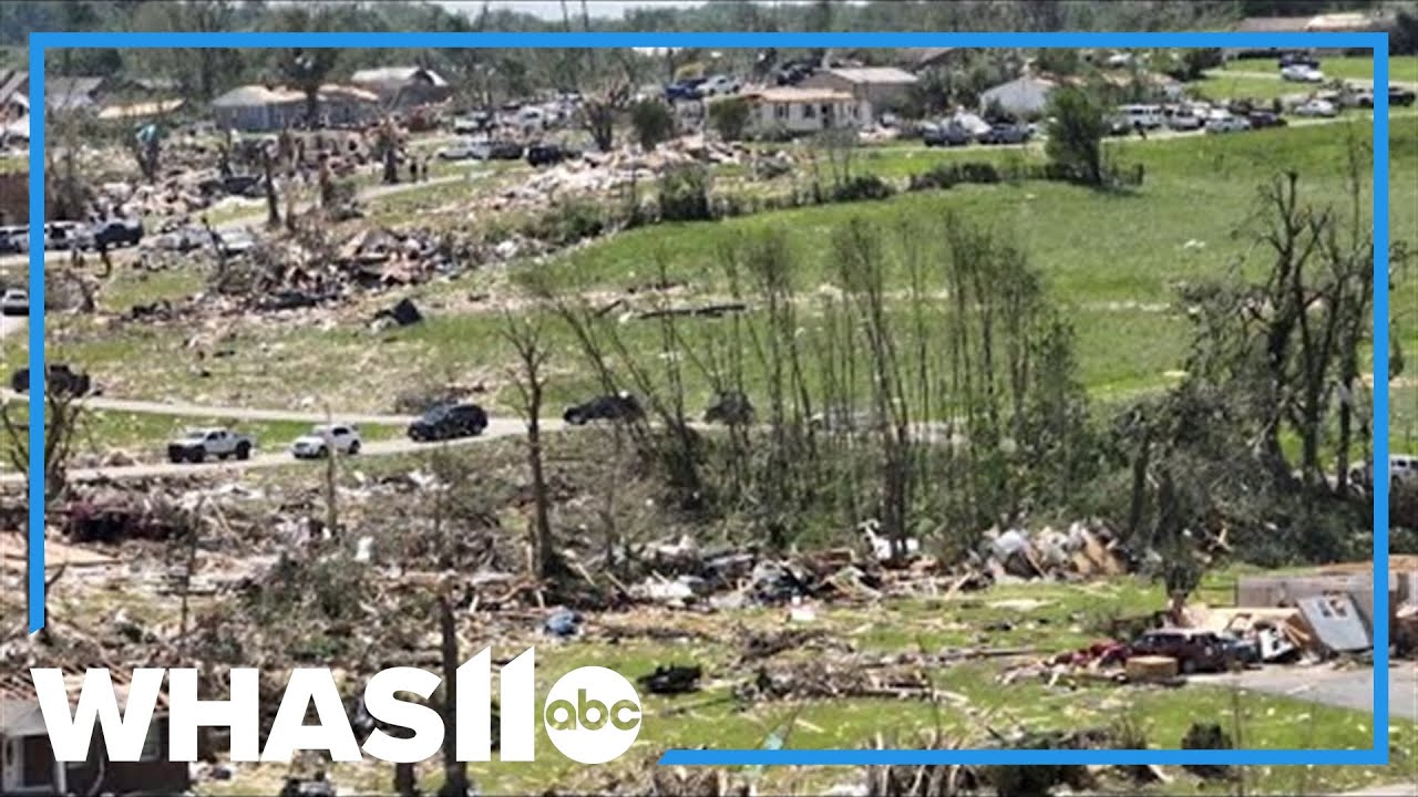 WHAS11 drone footage of tornado aftermath in London and Laurel County, Kentucky