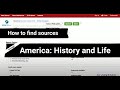 How to Find Sources Through America: History and Life