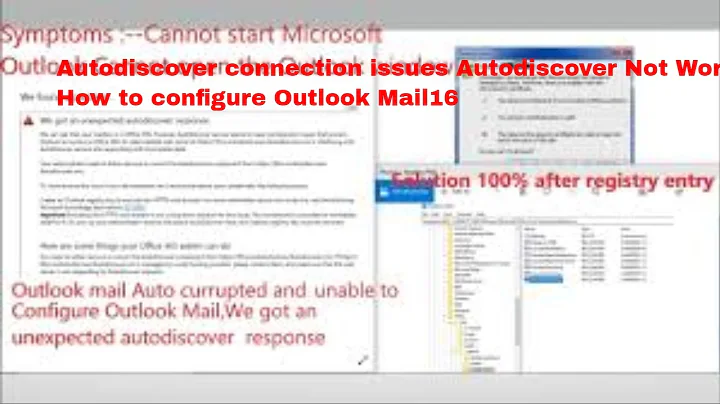 Autodiscover connection issues | Autodiscover Not Work Setting up | How to configure Outlook Mail16