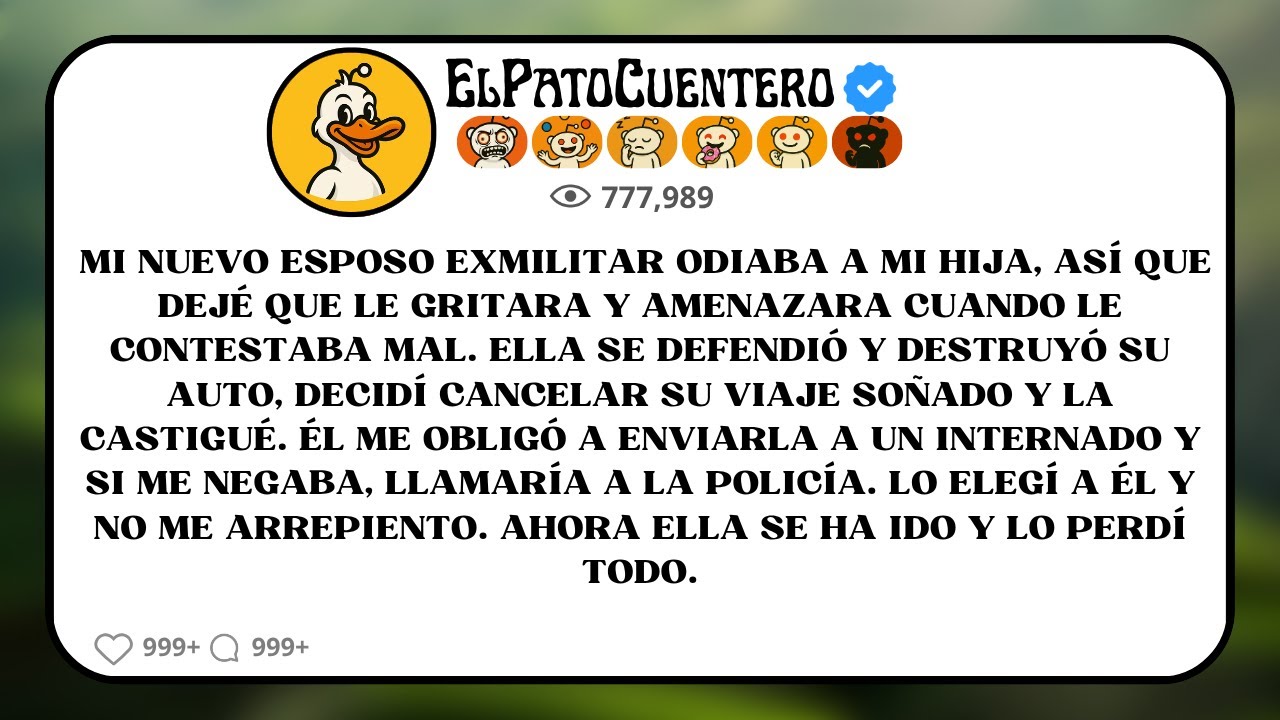 Mi nuevo esposo exmilitar odiaba a mi hija, así que dejé que le gritara y amenazara cuando le...