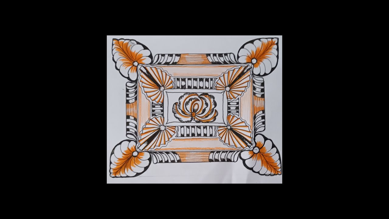 Easy Zentangle //Zendala pattern//Pattern Art//Rectangle Pattern