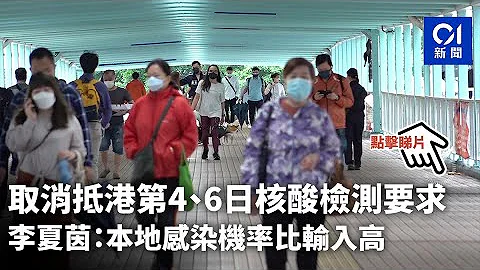 取消抵港第4、6日核酸檢測要求　李夏茵：本地感染機率比輸入高｜01新聞 - 天天要聞