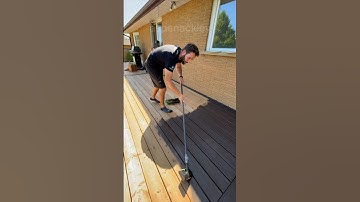 Staining our 800 sq ft deck!! Deck makeover part 1 #shorts #homerenovation