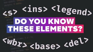 More HTML elements that almost no one uses (but should!)