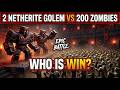 ​2 Netherite Golems vs 200 Zombies: The Ultimate Arena Battle!😱☠️😲 #gaming #minecraft #pastplayzone