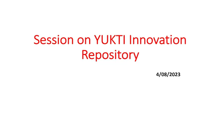 Workshop on YUKTI Innovation Repository