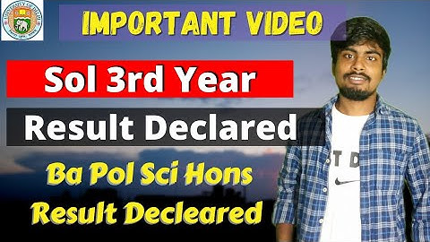 Sol Final Year Result Declared Now || Ba Pol Science Hons Result Declared || Sarkari Result