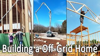 Concrete Pumper Truck, ZIP Sheathing, and Trusses Oh My Building an Off-Grid Home