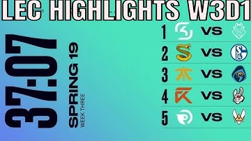 LEC Highlights ALL GAMES Week 3 Day 1 Spring 2019 League of Legends European Championship