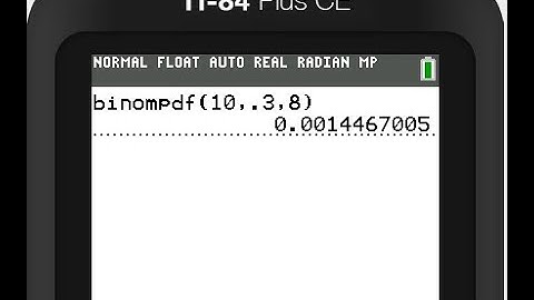 Binomial PDF TI84 Example