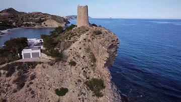 Cala Villajoyosa Alicante a vista de drone Costa Blanca