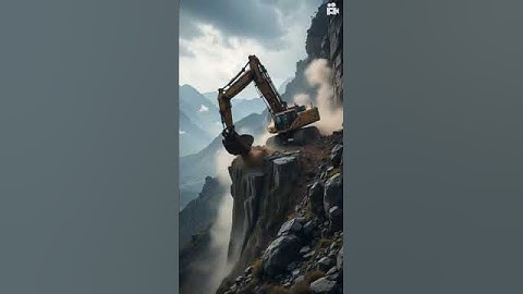 Excavator Falls Off Cliff in Shocking Accident! 😨 #Shorts