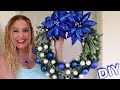 DIY / HACIENDO FLORES DE NAVIDAD AZULES  /  2 IDEAS PARA DECORAR EN NAVIDAD .