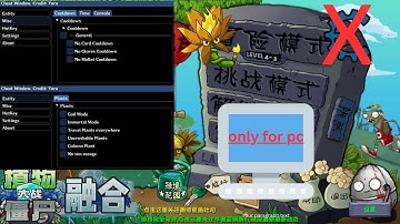 PVZ fusion 2.5.1 Cheat Mod Menu || Infinite Sun || No Cooldown for Glove, Plant and Hammer || for pc