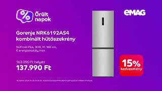 Őrült napok az eMAG-on! Gorenje kombinált hűtőszekrény 137.990 Ft!