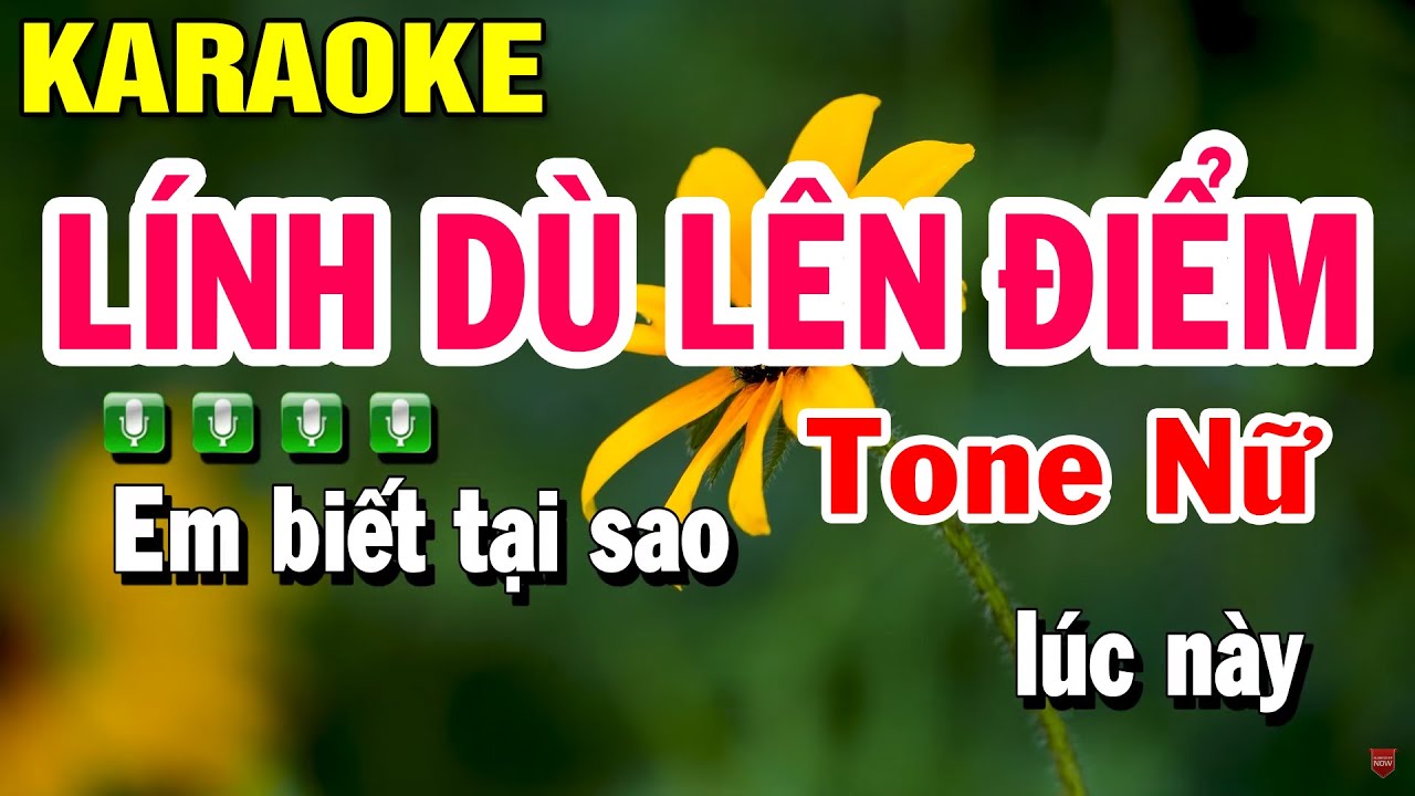 Karaoke Lính Dù Lên Điểm Nhạc Sống Tone Nữ G#m | Huỳnh Lê