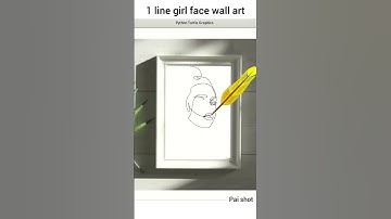 1 line girl face using python turtle #shorts #paishot #homedecor