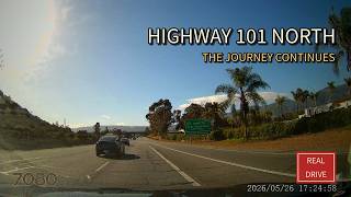 Exploring US Route 101 North near Santa Barbara California by Car 7080 Working Diary