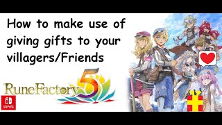 How to exploit the gift system/make use of gifting villagers and friends (or lovers) rune factory 5
