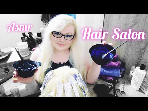 Hair Salon ASMR : Haircut, Highlights, Hair Dye and treatment, Crinkly Foils
