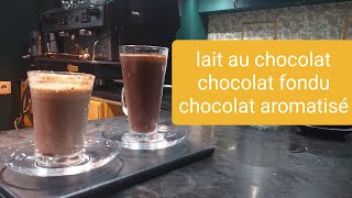 lait au chocolat . chocolat fondu . chocolat aromatisé 😋😋