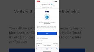 Okta & Webauthn (Yubikey NFC) - Passwordless in  iPhone / iOS screenshot 1