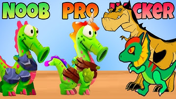 Dino Bash 💣🛡️ – Noob vs Pro vs Hacker Crazy Defense