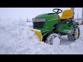 Plowing Deep Snow with a Lawn Tractor