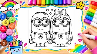 Cute Minion Coloring 💛🖍️ | Fun & Easy Coloring for Kids