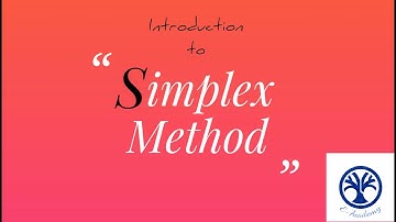 Introduction to SIMPLEX METHOD