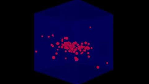 3D Elastic Collisions with a Pairwise Attractive Interaction Potential (gravity).