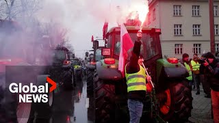 Polish farmers block roads, Ukraine border in protest against EU policies