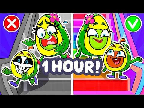 It's Dangerous!✋ Baby Takes Escalator and Elevator | Safety Tips for Kids | Pit & Penny Stories 🥑✨