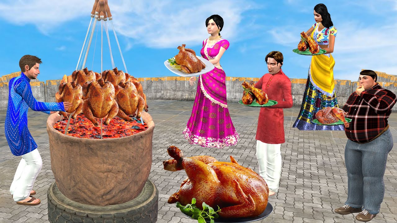तला हुआ मुर्गा भूनना Fried Chicken Roast Comedy Video Hindi Kahaniya New Funny Comedy Video 2022