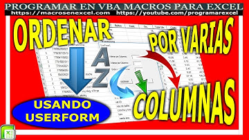 100 ❤️ Como ORDENAR  Facil por VARIAS 🔥 COLUMNAS Usando FORMULARIO de Excel VBA