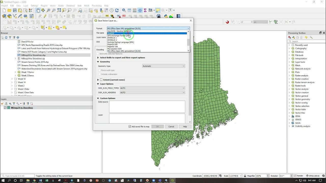 Exporting attribute table to Excel spreadsheet in QGIS 3.16 YouTube
