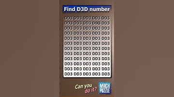 Find D3D where? | Brain Teaser IQ Test #shorts #different #puzzles #opticalillusion #quiz