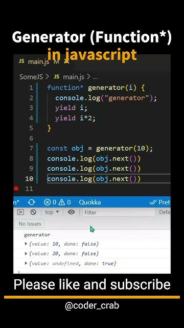 generator functions in javascript || Function* #shorts - YouTube